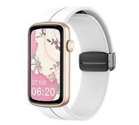for SHANG WING LYNN2 Band,16mm Quick Release Soft Silicone Magnetic Buckle Sport Replacement Straps Compatible with SHANG WING LYNN2/BOCLOUD Watch 1.45"/MorePro HM08 /FITVII HM08,HM58 Watch (White)