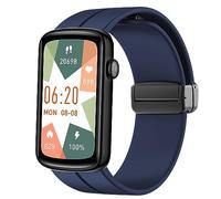 for SHANG WING LYNN2 Band,16mm Quick Release Soft Silicone Magnetic Buckle Sport Replacement Straps Compatible with SHANG WING LYNN2/BOCLOUD Watch 1.45"/MorePro HM08 /FITVII HM08,HM58 Watch (Blue)