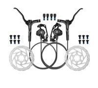 For Shimano MT200 Hydraulic Disc Brake Set for Mountain Bikes ¨C Dual-Piston Oil Brake with Aluminum Alloy Lever, 160mm/140mm Rotors, Mineral Oil, Front & Rear Braking Control