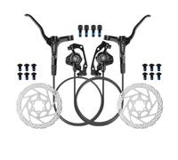 For Shimano MT200 Hydraulic Disc Brake Set for Mountain Bikes ¨C Dual-Piston Oil Brake with Aluminum Alloy Lever, 160mm/140mm Rotors, Mineral Oil, Front & Rear Braking Control