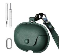 for Shokz OpenDots 2 Case Cover,Leather Texture Style,Premium Protective Skin with Precision Cutouts,Shockproof Bumper for OpenDots 2 Earbuds Case,Green