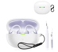 for Shokz OpenDots Air Case Cover,NOUKAJU Earphone Protective Cover(with Carabiner + Lanyard + Cleaning Pen) Drop-Proof,Scratch-Proof,Shock-Proof,Case for Shokz OpenDots Air(White)