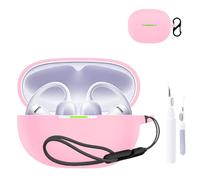 for Shokz OpenDots Air Case Cover,NOUKAJU Earphone Protective Cover(with Carabiner + Lanyard + Cleaning Pen) Drop-Proof,Scratch-Proof,Shock-Proof,Case for Shokz OpenDots Air(Pink)