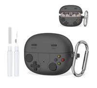 for SHOKZ OpenDots ONE & OpenDots 2 Case Cute 3D Cartoon Design (Black) | Soft Silicone Skin, Shockproof Protection Case for OpenDots One / Dots 2 Earbuds Accessories with Keychain & Cleaner Kit