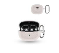 For SHOKZ OpenDots ONE Wireless Earbuds,daunke Soft Silicone Protective Cover,Skin Case with Carabiner,Full Protection,Grey