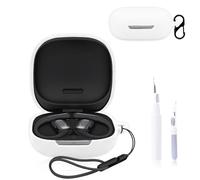 for Shokz OpenFit Pro Case Cover,NOUKAJU Earphone Protective Cover(with Carabiner + Lanyard + Cleaning Pen) Drop-Proof,Scratch-Proof,Shock-Proof,Case for Shokz OpenFit Pro(White)