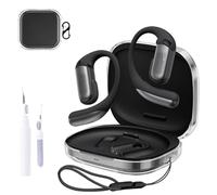 for Shokz OpenFit Pro Case Cover,NOUKAJU Earphone Protective Cover(with Carabiner + Lanyard + Cleaning Pen) Drop-Proof,Scratch-Proof,Shock-Proof,Case for Shokz OpenFit Pro(Clear)