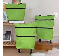 for Shopping Trolley with Wheels and Integrated - Shopping Bag Compact for Easy to Carry Reusable for Easy-Storage Foldable Grocery Picnic Laundry Market Purpose (Green/Orange/Black/Red/Blue)(RED)
