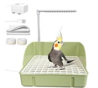For Shower Birds, Automatic Pump, Tray, Spray Fountain, Bathroom Accessory Cage for Inseparable Parrocchetti Flinguelli Calopste Passeri with Cleaning G.
