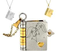 For Sisters- A sister is God's way Book Necklace, Openable Multi Layer Hummingwings Sister Book Necklaces, Little Star Stainless Steel book Necklace, Carries Everlasting Love (Gold Silver)