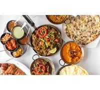 For six: two-course Indian meal with sides; valid Wednesday & Thursday