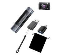 For SIXTARY DC102 Digital Camera Accessories Set, OTG Card Reader for TF/SD + USB to USB-C Adapter + USB-C Female to USB 3.0 Adapter + Drawstring Pouch + Lanyard (1 Set)