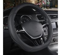 For Skoda For Octavia For Fabia For Kamiq For Rapid 2020 2021-2023 Car Steering Wheel Cover Wrap D Shape Braid On Steering-Wheel Wheel Sleeve Protector(Black Thread)