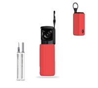 for Skullcandy Method 360 ANC Case Cover, Protective Case with Cleaner Kit,KONXISA Soft Silicone Protective Cover,Lanyard and Keychain Accessories,Waterproof,Dustproof,Shockproof,Red