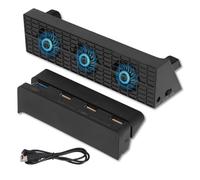 for Slim Cooling Fan and USB Hub Kit Game Console Automatic Temperature Cooling Fan USB Powered Adapter, Automatic Intelligent External Cooler for Slim Host