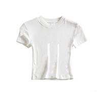 for Slim Fit Athletic Tee Women Short Sleeve Ribbed for Slim | 90% polyester 10% spandex, high elasticity, skin-friendly texture, retains shape after washing, comfortable all day