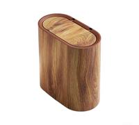for slim Garbage Bin with Lid for Narrow Spaces - Smell Control Wastebasket for Bathroom Kitchen - Plastic Dustbin 29x14.5x29cm(wood color)