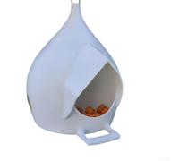 For Small Bird Feeder with Rounded Contour and Build for Outdoor Use Featuring Unimpeded Sightline to Interior Feed Volume (white)