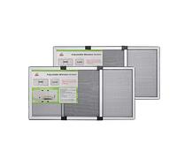 [FOR SMALL WINDOWS ONLY] FLYZZZ Adjustable Screen , 2 Packs 10" H x Fits 14" to 24" W | Stop & Measure Before Buying | Perfect for Bathroom & Basement Windows