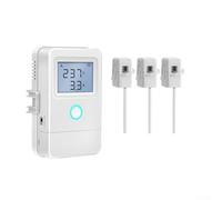 For Smart 3-Phase Energy Monitor for Tuya WiFi, 100A For CT Clamp Current Sensor with LCD Display, Remote 16A Circuit Breaker Switch, Overheat Temperature Alarm Device for Home