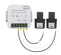 For Smart Energy-Meter Wifi 80A With Clamp For Tuya For Smart Life, Electricity Monitor App Control, Real-Time KWh Power Statistics, DIN Rail Mount, 2.4GHz Wireless