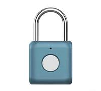 For Smart Fingerprint Padlock Keyless Entry, Weatherproof Metal Anti-Theft Lock with Alarm for Outdoor For Locker, Electronic Security Door Guard Gold(Blue)