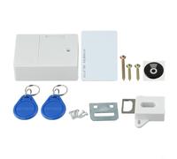 for Smart IC Card Cabinet Lock Keyless Electronic Drawer Security Sensor Latch for Kitchen Cupboards White ABS Invisible Design Easy DIY Install Backup Keys Included Compact 86mm Size