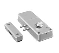 for Smart Invisible Door Lock for tuya App Control Keyless Entry Electronic Deadbolt for Wood Doors Anti-Peep Password Secure Home Security Slimline Design Black(for tuya lock silver)
