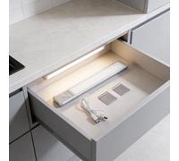 For Smart Rechargeable LED Strip Light with Human Body Sensor, Dimmable Magnetic Wardrobe For Lighting for Closet Kitchen Cabinet, 3 Brightness Levels, 24cm or 30cm Silver(1pcs 24cm)