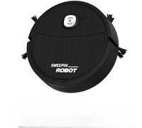 for Smart Robot Vacuum Cleaner Sweep Mop Function 1200Pa Power Dual Side Brushes for Home Office Use(Black)