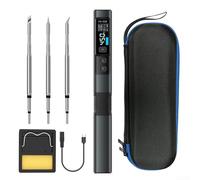 For Smart Soldering Iron Kit For HS-02B, 100W PD USB-C Powered Station W/ 0.96" HD Screen, Adjustable Temp 100-450°C, For CNC Alloy Body, For Electronics Repair(Set 2- HS-02B)