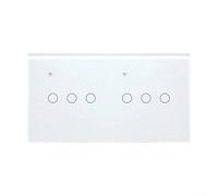 For Smart Wi-Fi Touch Wall Switch For Home For Lighting Control, Compatible With For Tuya, For Alexa & Google Home, Standard 2-Gang, Live Wire Control(white 6gang)