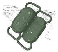 for Smarttag2 Case, Silicone Cover for Samsung Galaxy Smart Tag 2 Case with Silver Keychain, Protective Cases Cover for Keys, Luggage, Pets (Dark green)