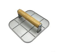 for smashed Burger Press Stainless Steel Meat Smasher for Crispy Patties - Heavy Duty Grill Tool for Stovetop & Outdoor BBQ 16cm(wooden 1pc)