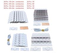 For SMD Lamp Beads for LED TV Repair with Optical Lens Filter 20pcs 3V, 6V Variants (50pcs 3V + 2M Wire)