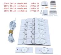 For SMD Lamp Beads for LED TV Repair with Optical Lens Filter 20pcs 3V, 6V Variants (50pcs 6V + 2M Wire)