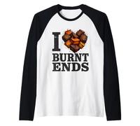 for Smoky BBQ Fans: “I Love Burnt Ends” Raglan Baseball Tee