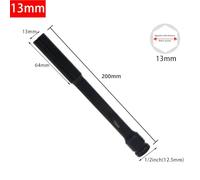 for Socket Extension Bar 1/2 Inch Hex Drive Adapter 200mm for Impact Wrench, 8mm 10mm 12mm 13mm 14mm 17mm 19mm for Socket Extender, Black Metal 13mm