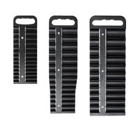 for Socket Holder Organizer for 3/8 1/4 1/2 Inch Heavy Duty for Socket Wrench Storage Tray with Magnetic Design, Red/Black, 3 Pack Black