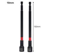 for Socket Wrench 150mm Hex Nut Driver Set with 1/4 Inch Shank, 6/8/10/12/14mm Chrome Vanadium Steel Adapter for Impact Drill, 2 Pack 2PCS 10mm