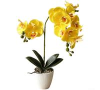 for Soft Touch Fake Butterfly Orchid Flowers with Stone Base