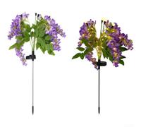 for Solar for wisteria Firefly Garden Light 2-Pack Purple for Solar Stake Light with Firefly Effect IP65 Outdoor for Solar Fairy Lights for wisteria Design 43cm Auto On/Off for Solar Garden Lamp