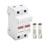 For Solar Panel Fuse Holder 2 Pole with LED, Rated DC 1000V, Compatible with 10x38mm Fuses 15A 32A, IEC and EN Standards, DIN Rail Mounted for PV Circuit Protection (15A)