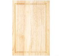 for Solid Rubber Wood Chopping Board Set Style Single Thick Butchers Block with Drip Groove for Carving Meat Veg 30x20.5cm
