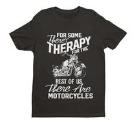for Some There's Therapy for The Rest of Us Motorcycles - Biker - Funny Graphic Men's T-Shirt - Casual Printed Tee - Great Gift for Dad, Husband or Brother - Black - 6XL
