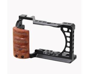 For Sony A6000/A6300/A6400/A6500, Lightweight Aluminium Alloy Rabbit Cage with Cold Shoe Mount, Protective Frame with 1/4" & 3/8" Screw Holes