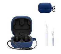 for Sony LinkBuds Clip Case Cover,NOUKAJU Earphone Protective Cover(with Carabiner + Lanyard + Cleaning Pen) Drop-Proof,Scratch-Proof,Shock-Proof,Case for Sony LinkBuds Clip(Blue)