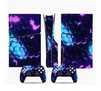 For Sony PS5 slim Console Disk Edition Carbon Fiber Full Skin Cover Sticker Host Center Decals Game Console Accessories (0044)