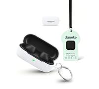 for SONY WF-C510 Wireless Earbuds,daunke Soft Silicone Protective Cover,Skin Case with Carabiner,Full Protection,White