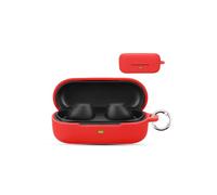 for Sony WF-C700N Wireless Earbuds,daunke Soft Silicone Protective Cover,Skin Case with Carabiner,Full Protection,Red